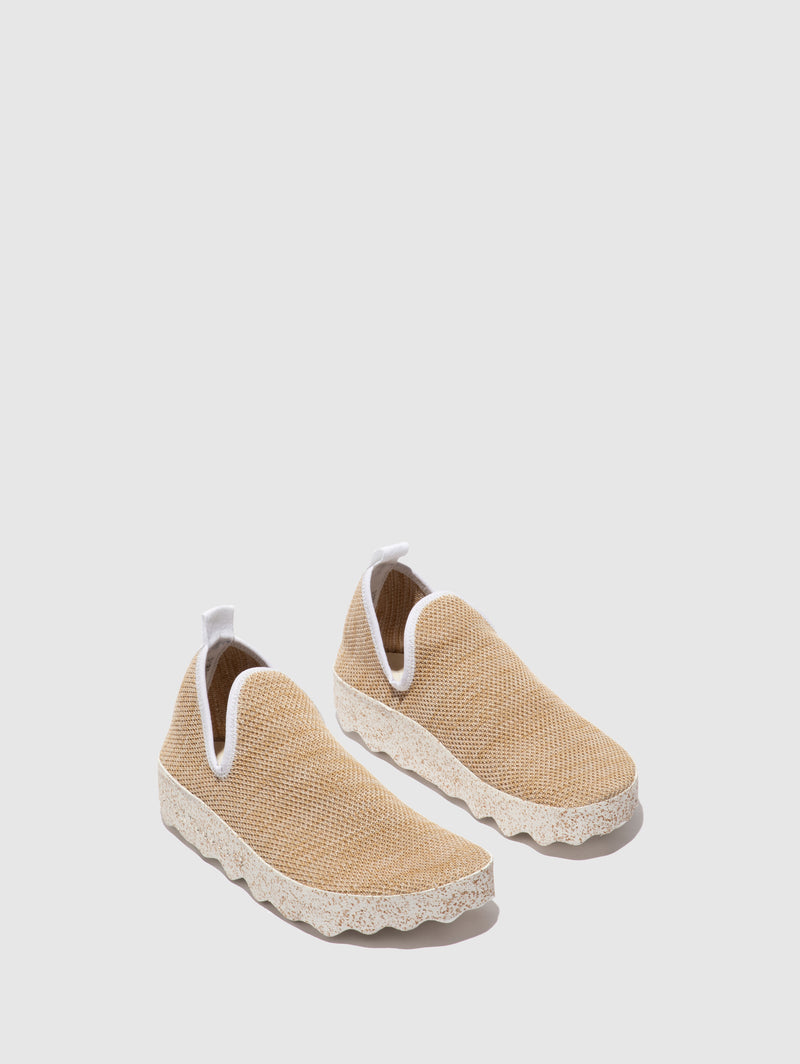 ASPORTUGUESAS Elasticated Trainers CITY_L Sand S.café Knit