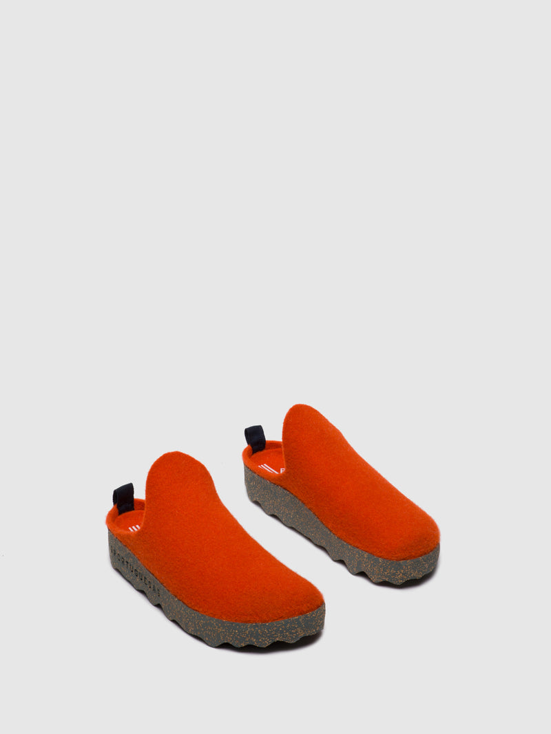 ASPORTUGUESAS Round Toe Mules COME L Orange