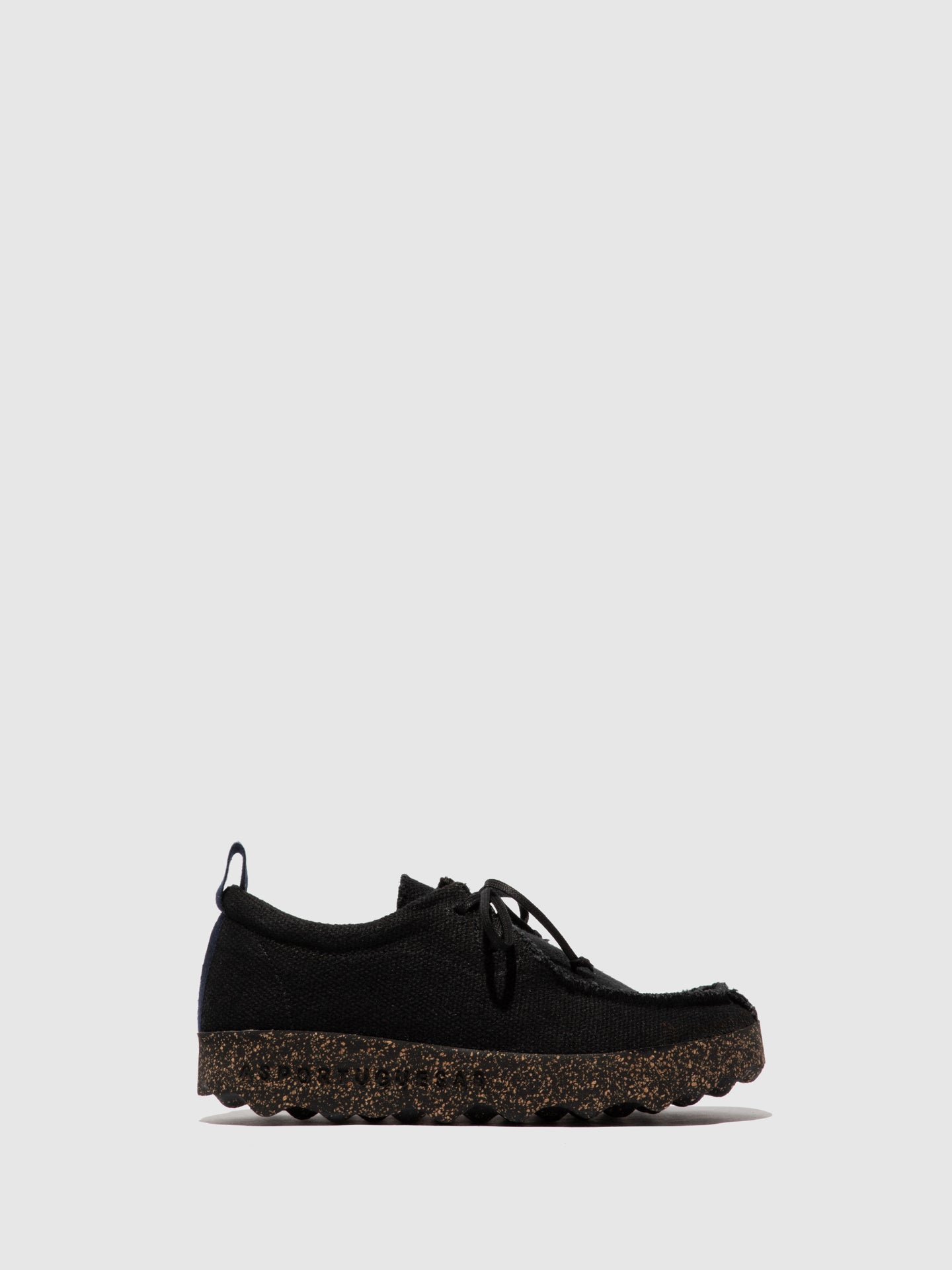 ASPORTUGUESAS Lace-up Trainers CHAT_M Black Recycled Linen