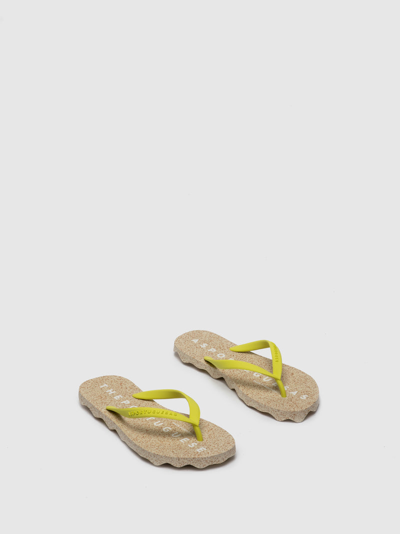 ASPORTUGUESAS Beach Flip-Flops BASE_L Yellow Rubber Strap