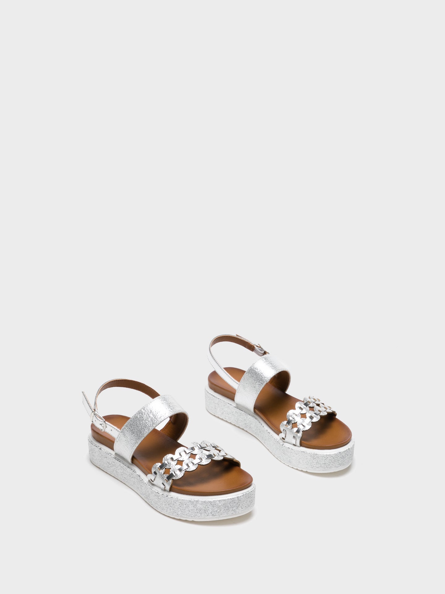 Cafè Noir Silver Buckle Sandals