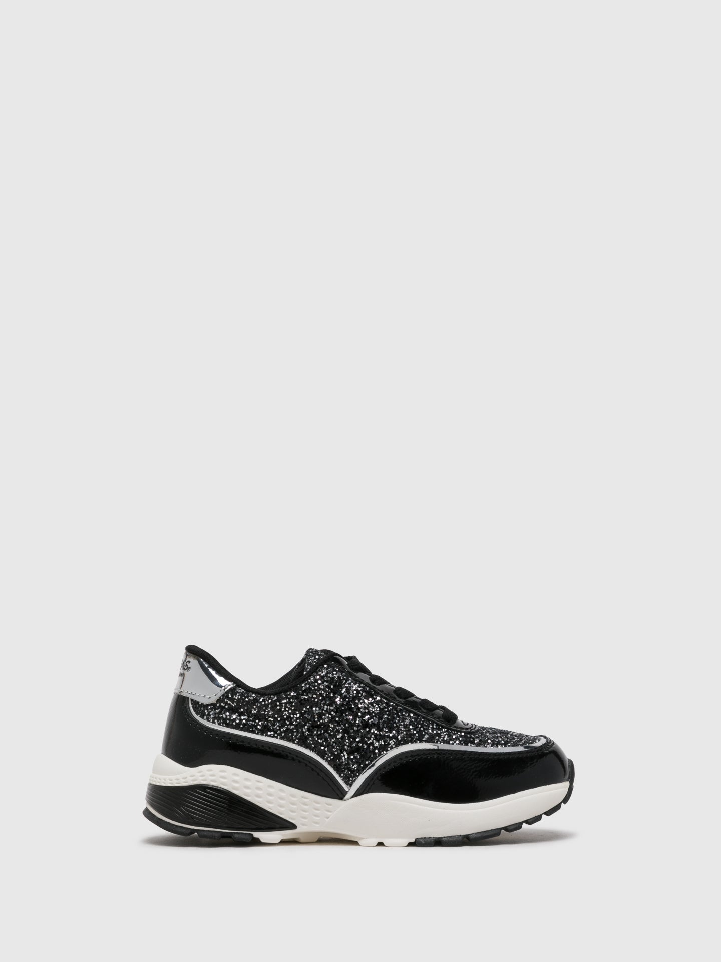 Conguitos Silver Black Lace-up Trainers