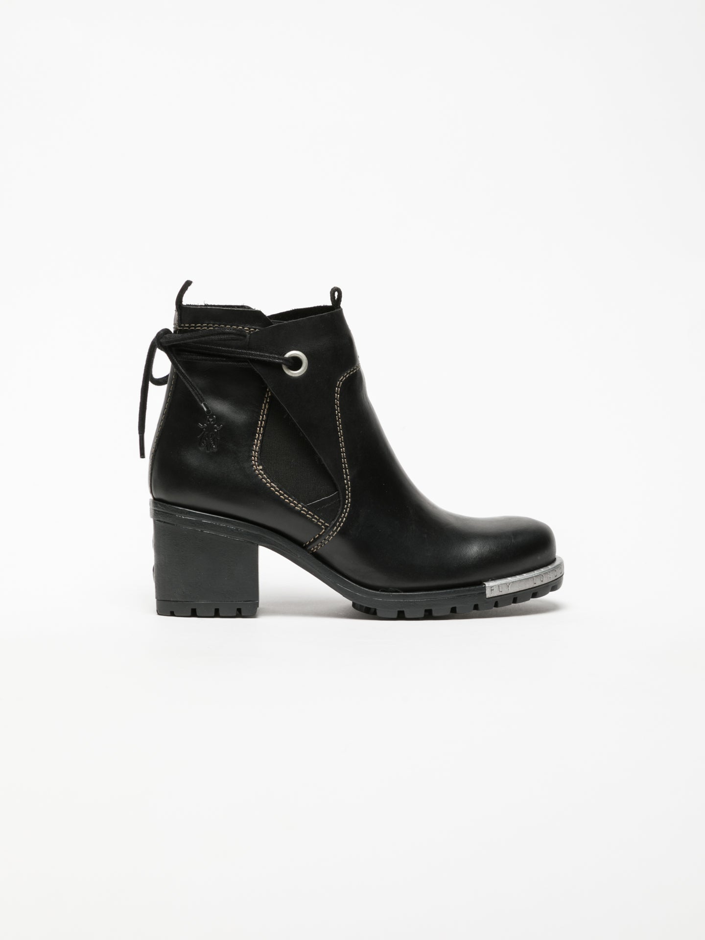 Fly London Black Lace-up Ankle Boots