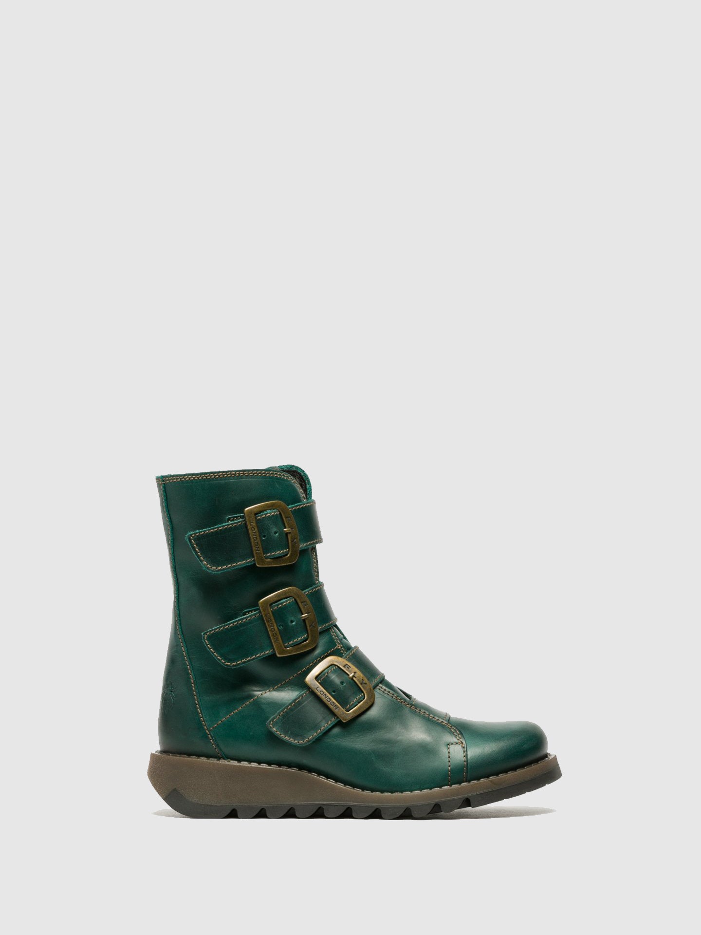 Fly London Green Buckle Ankle Boots