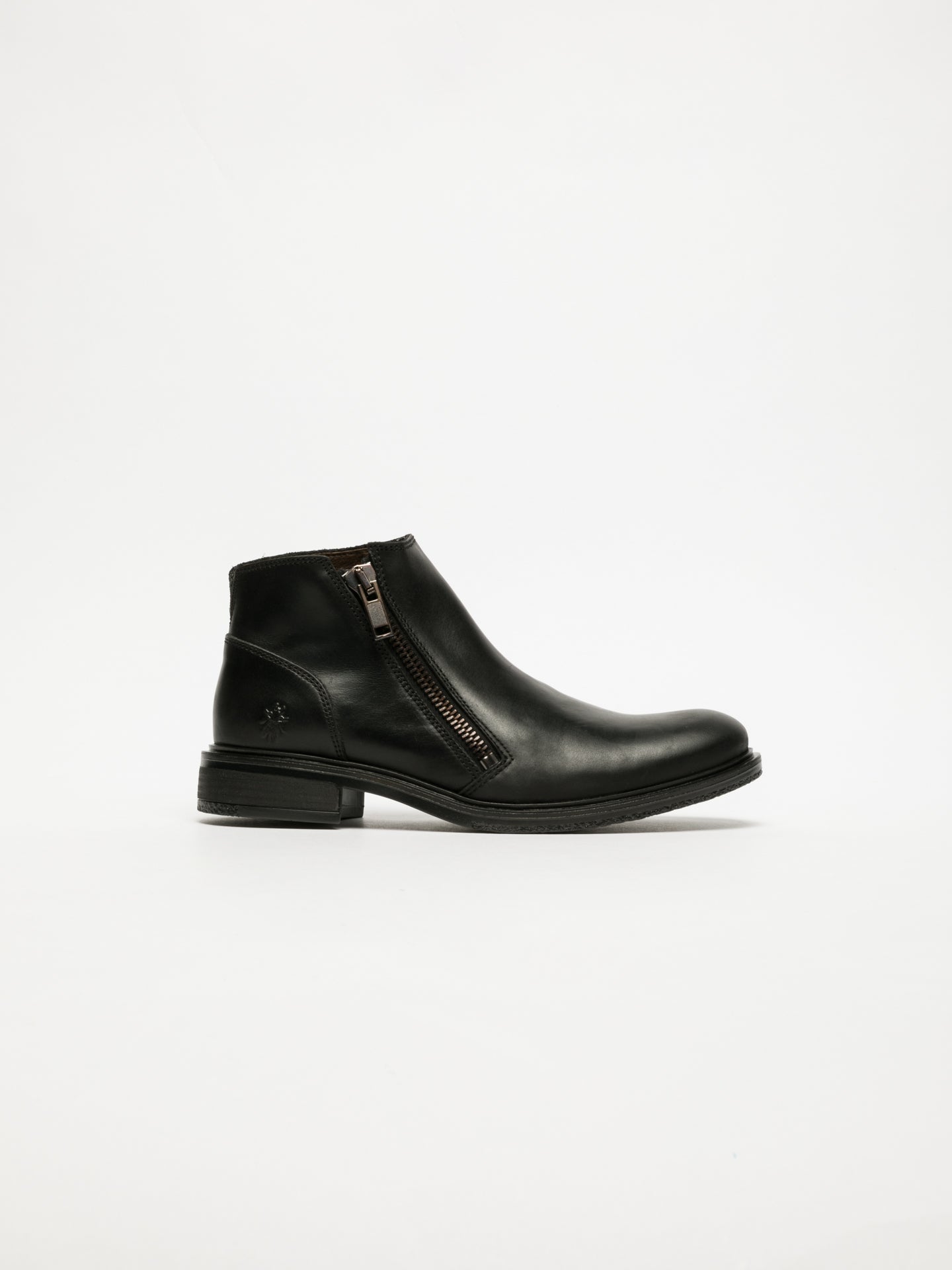 Fly London Black Zip Up Ankle Boots