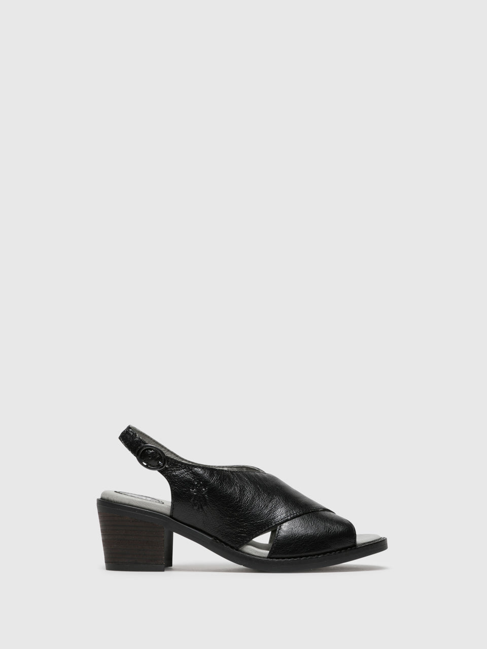 Fly London Black Sling-Back Sandals