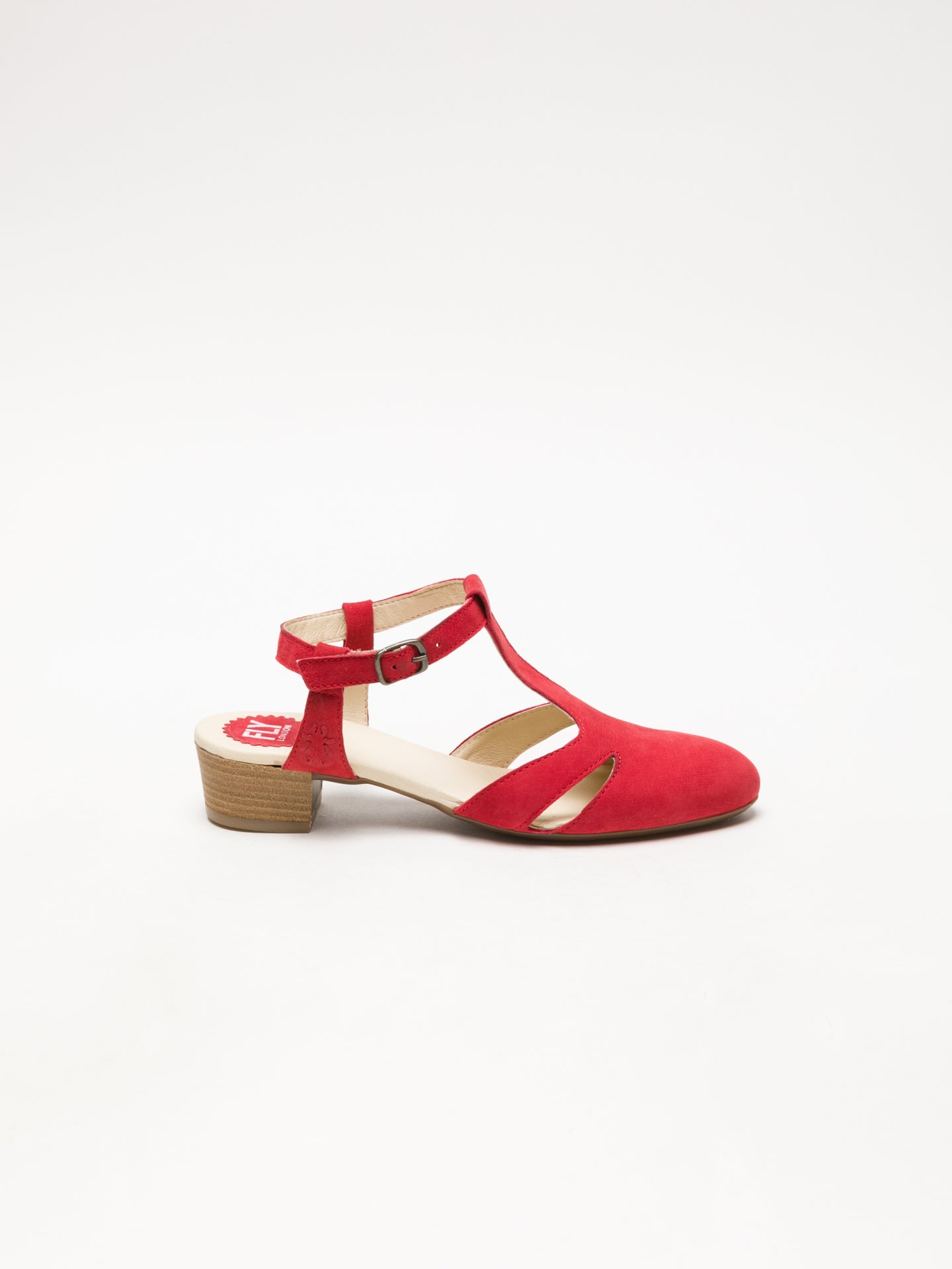 Fly London Red T-Strap Sandals