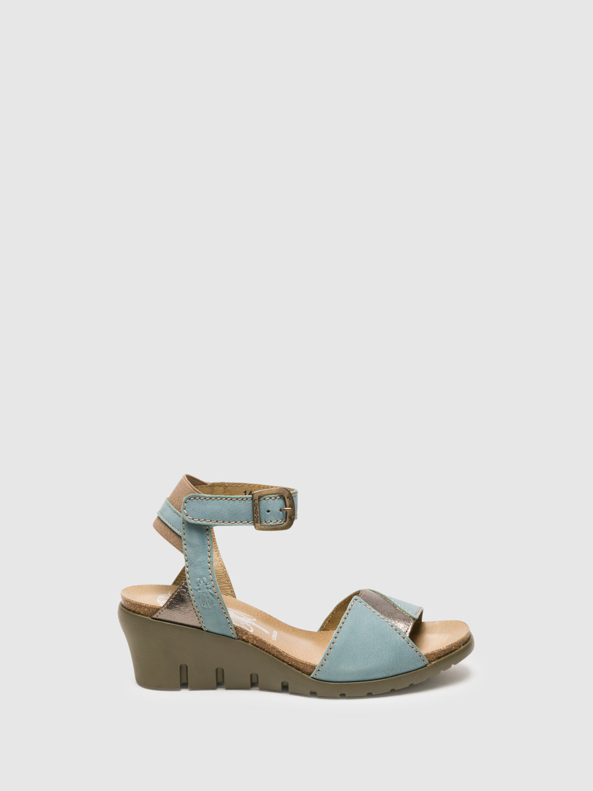 Fly London Blue Ankle Strap Sandals