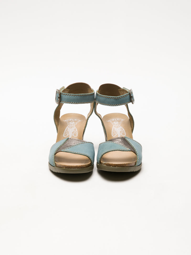 Fly London Blue Ankle Strap Sandals