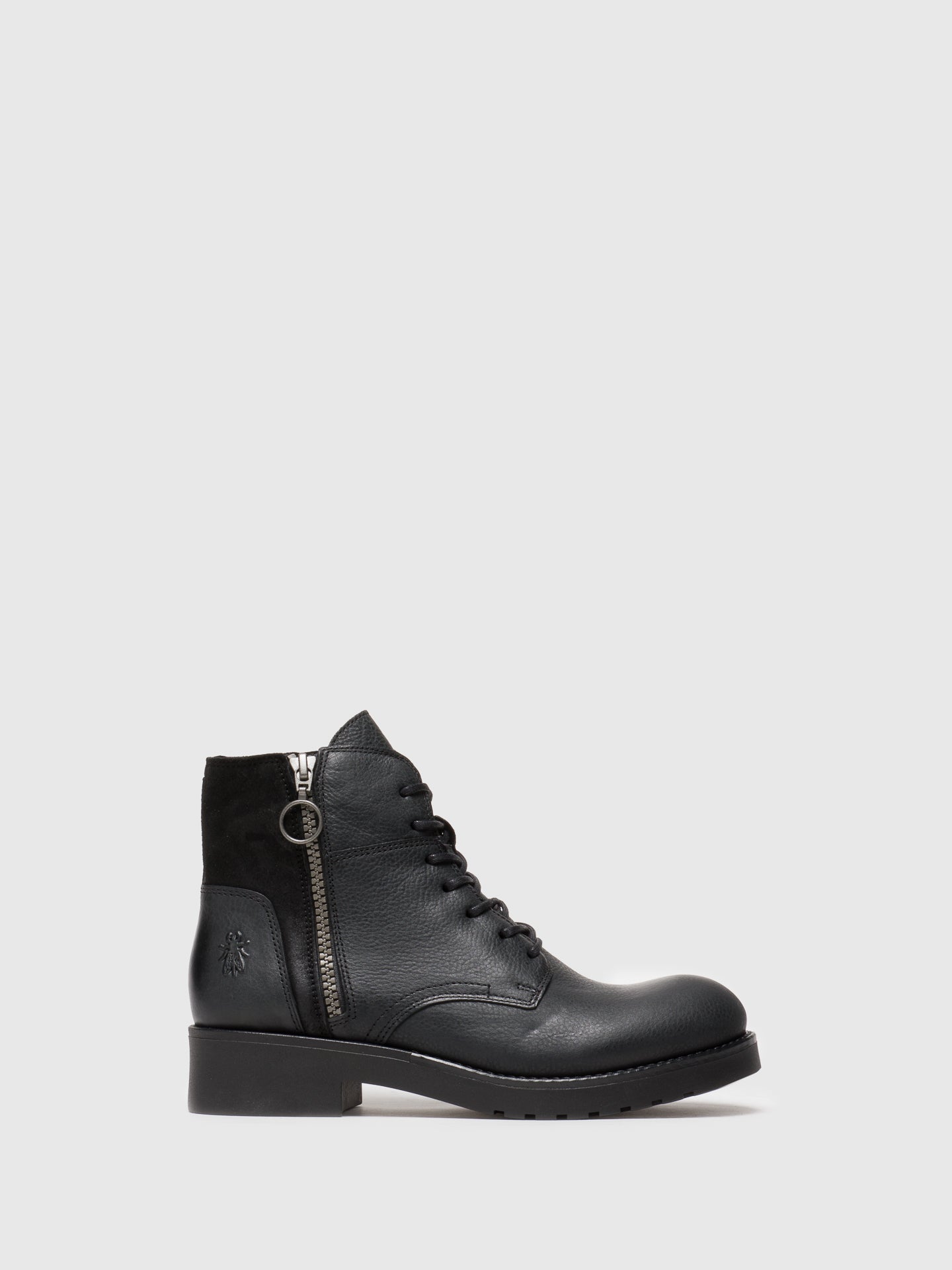 Fly London Black Zip Up Ankle Boots