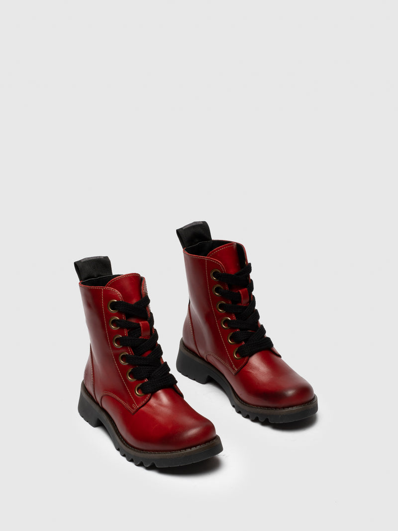 Fly London Lace-up Ankle Boots RAGI539FLY RED