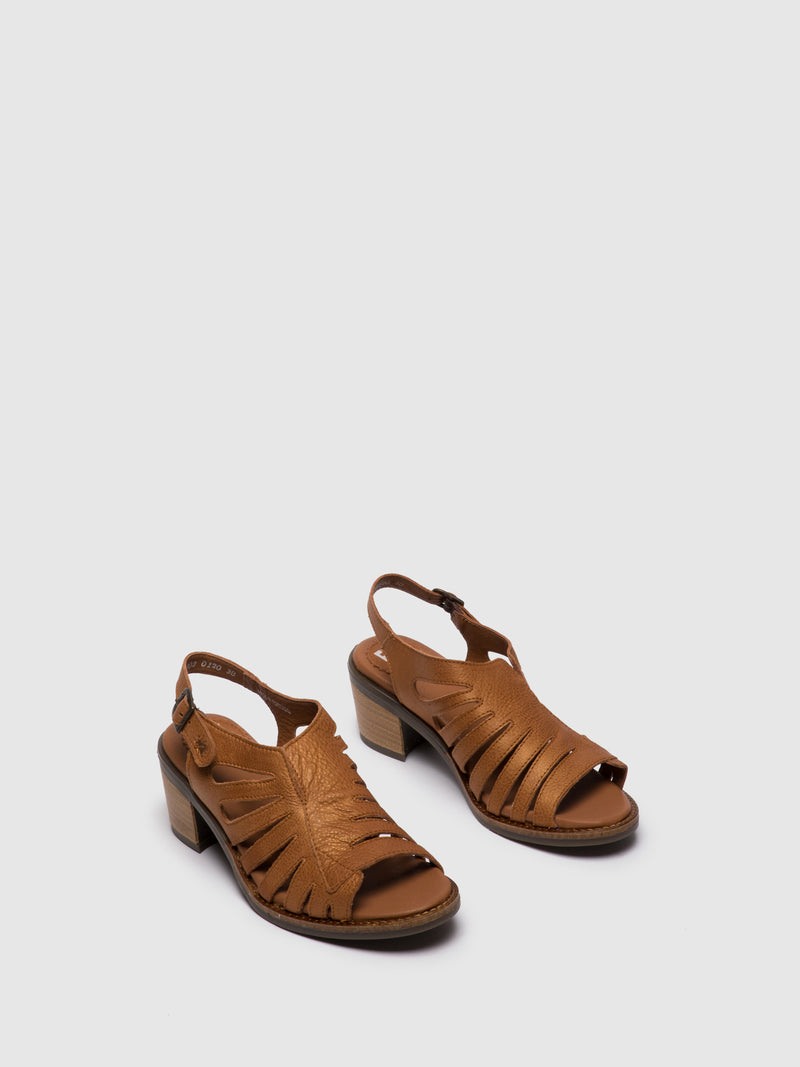 Fly London Brown Open Toe Sandals