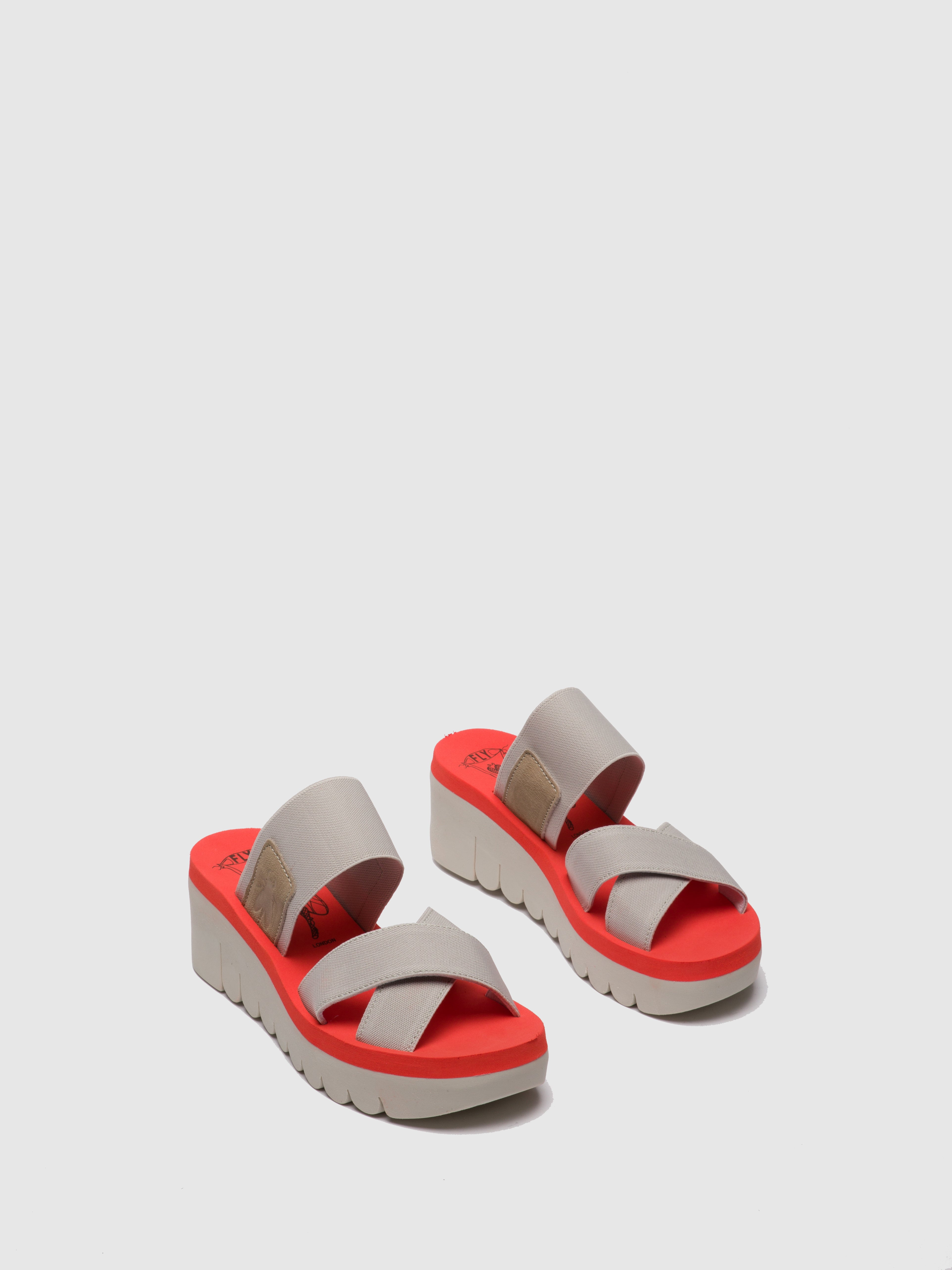 Fly London LightGray Strappy Mules