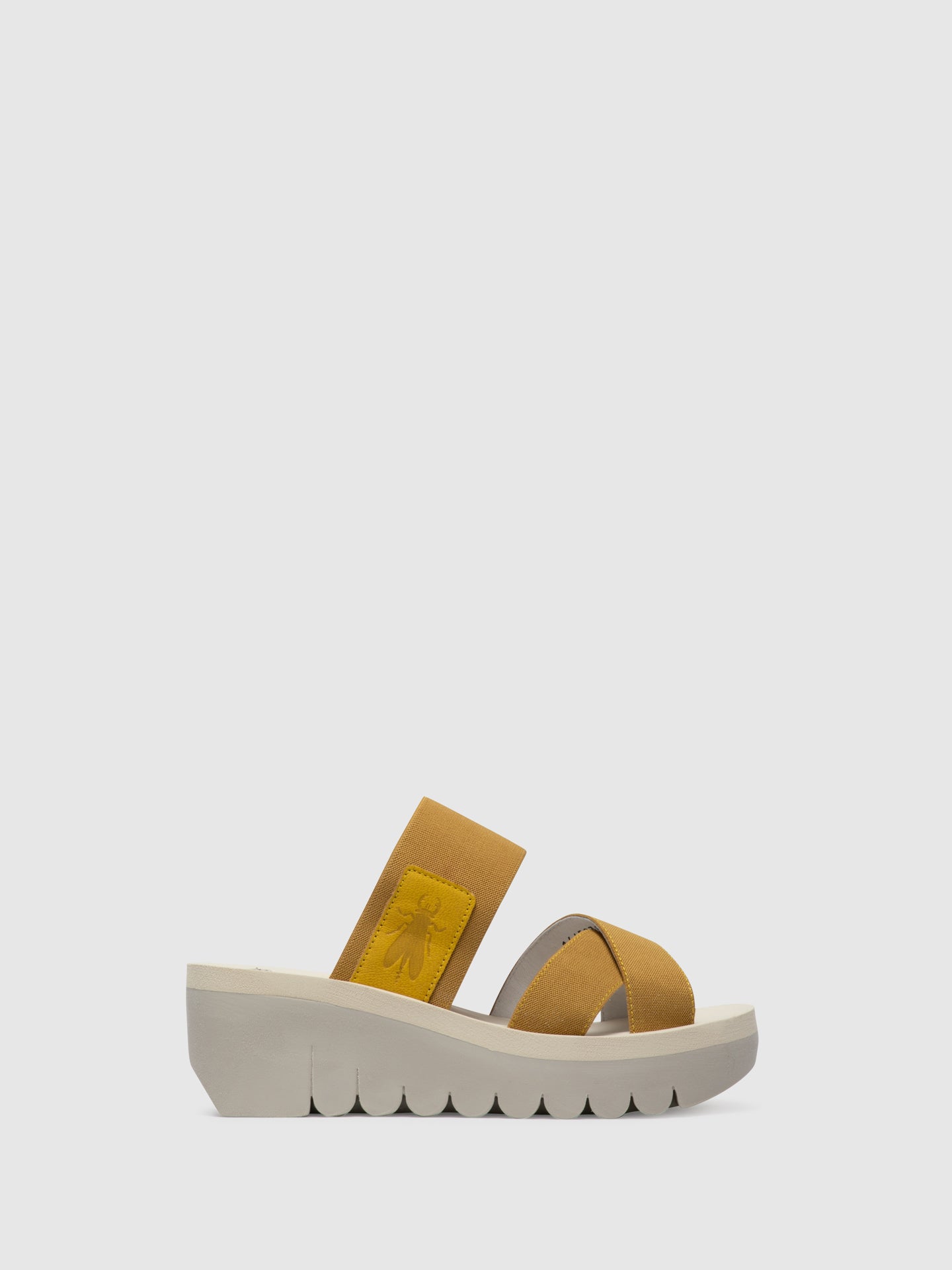 Fly London Yellow Strappy Mules