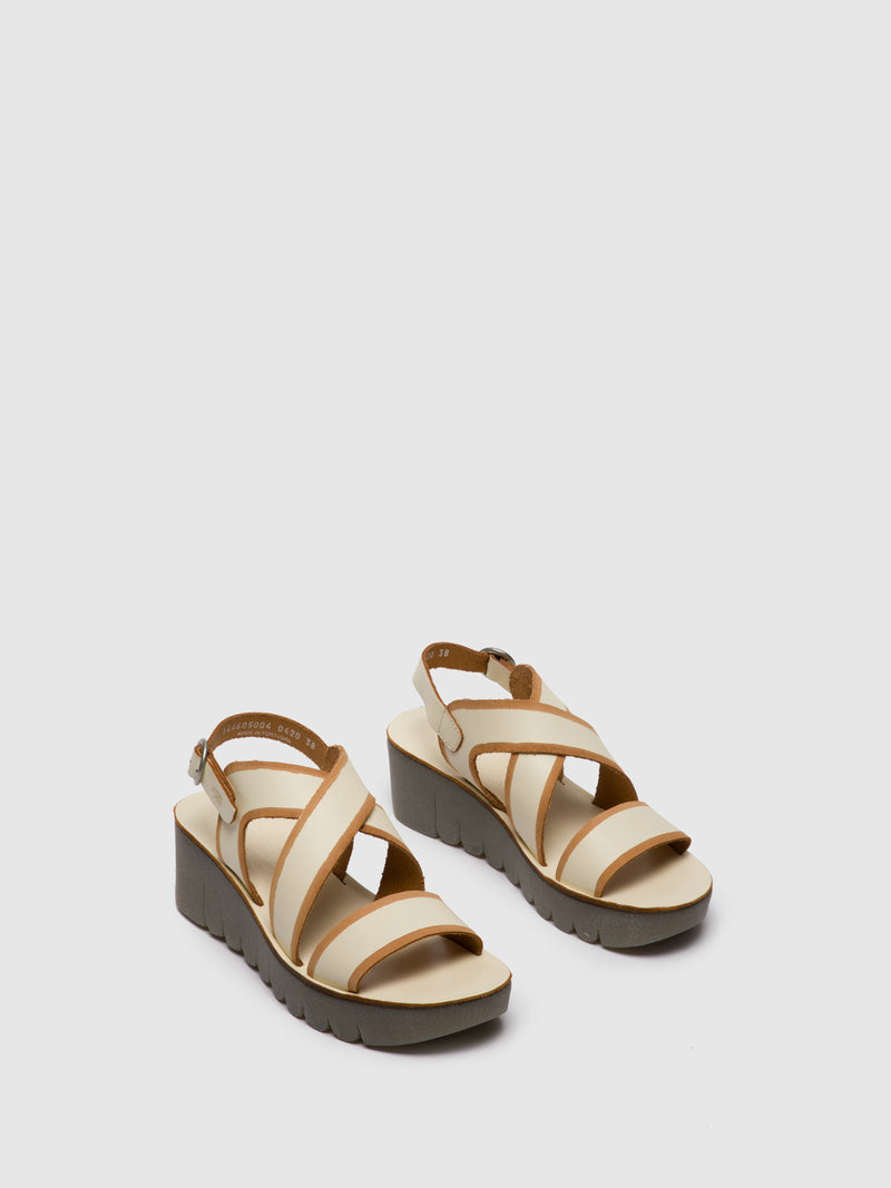 Fly London Wheat Crossover Sandals