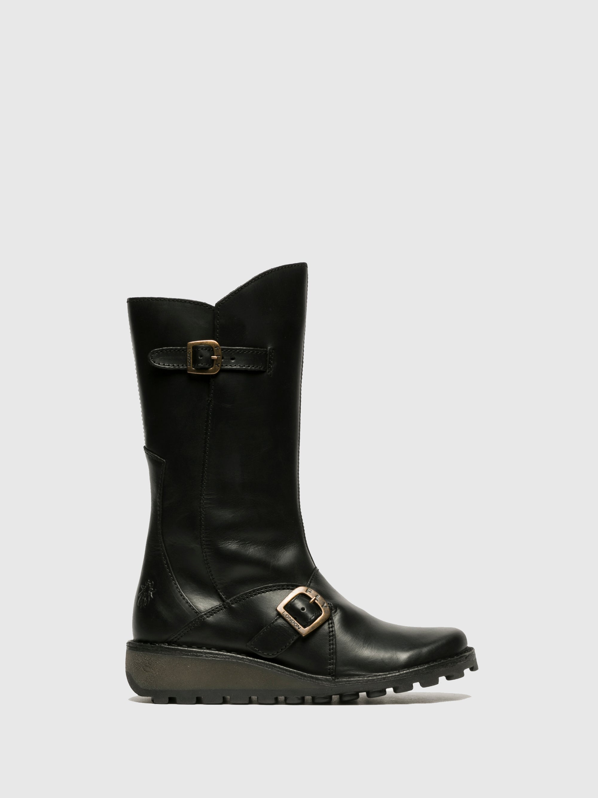 Fly London Black Buckle Boots