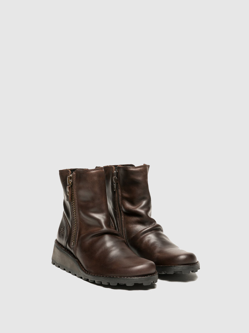 Fly London SaddleBrown Zip Up Ankle Boots