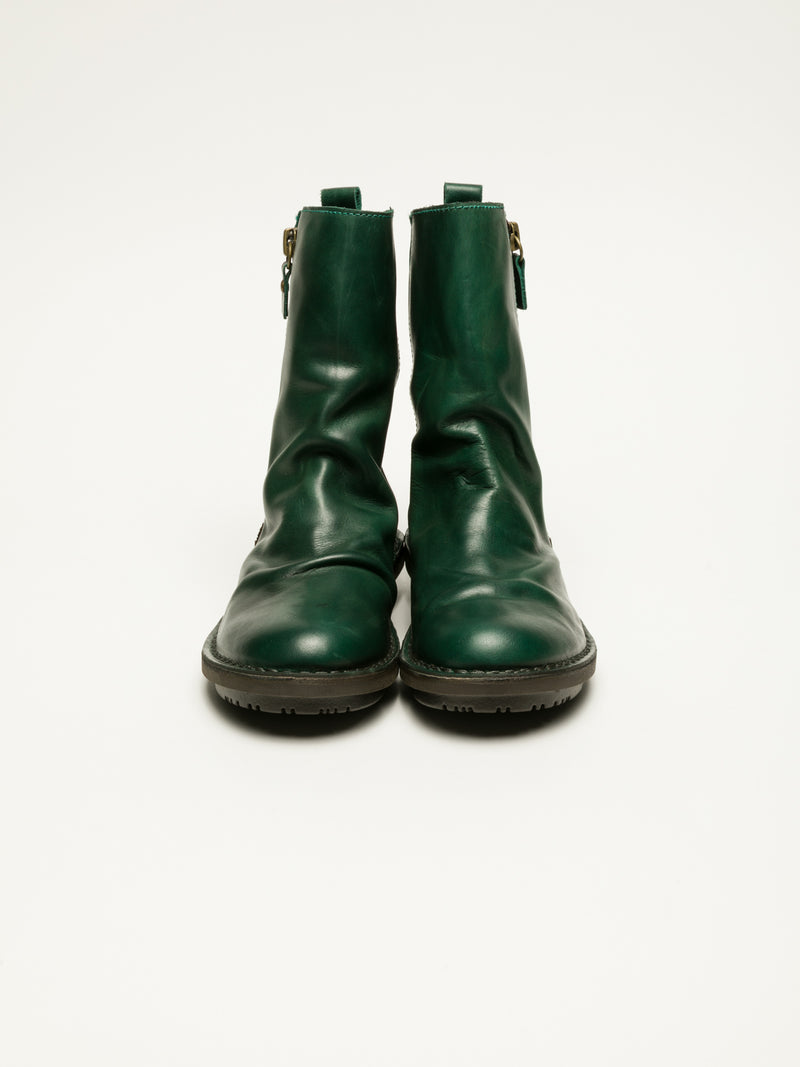 Fly London Green Zip Up Ankle Boots