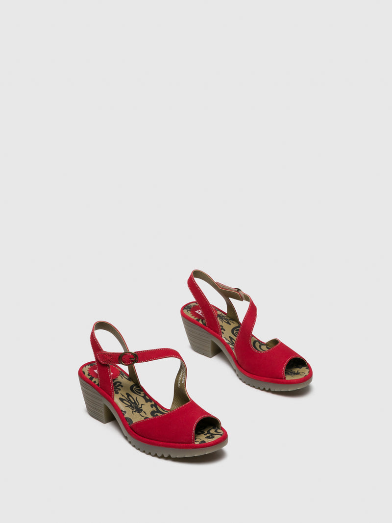 Fly London Red Velcro Sandals