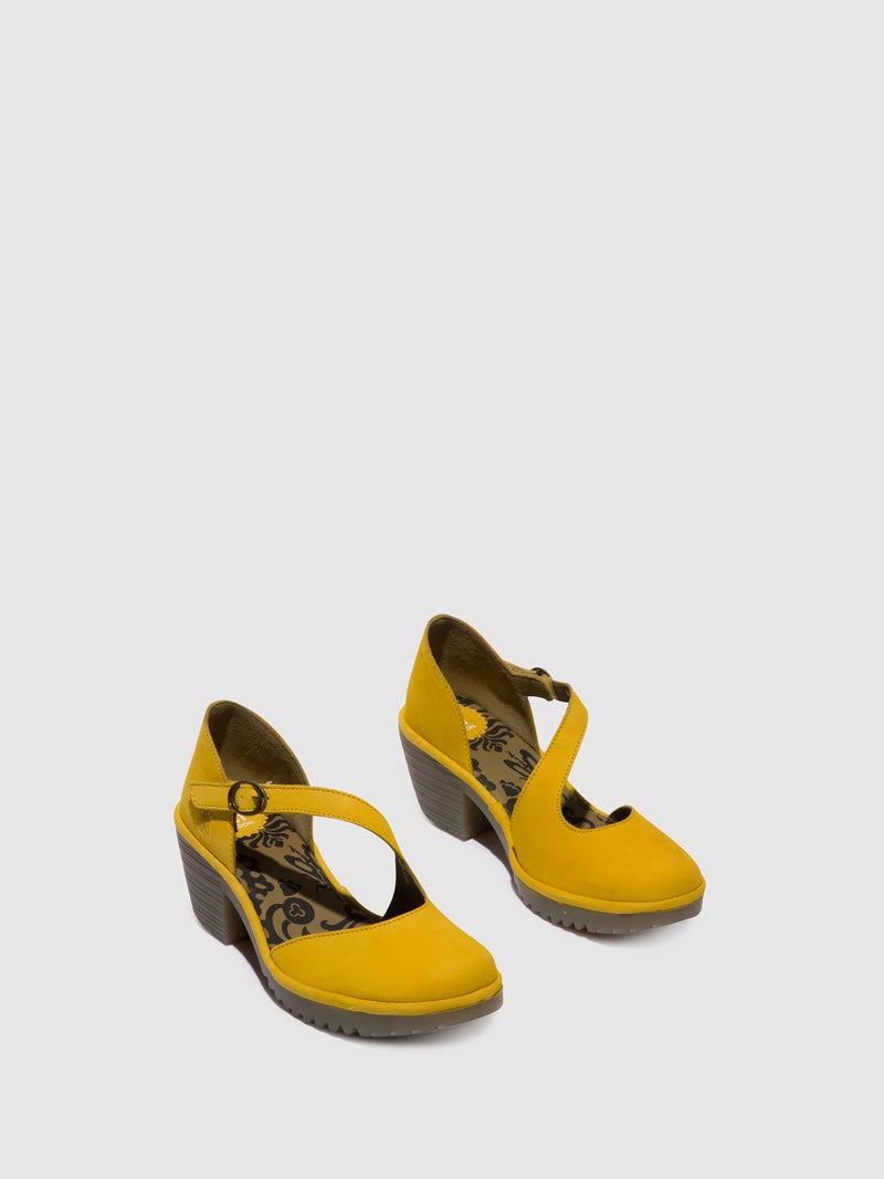 Fly London Yellow Velcro Sandals