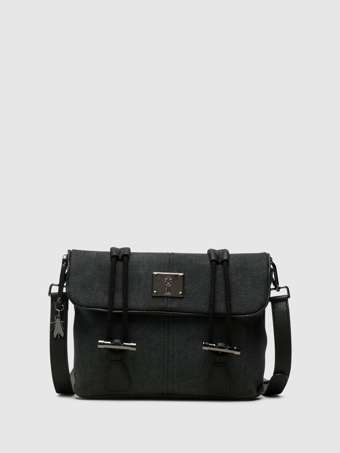 Fly London Coal Black Crossbody Bags