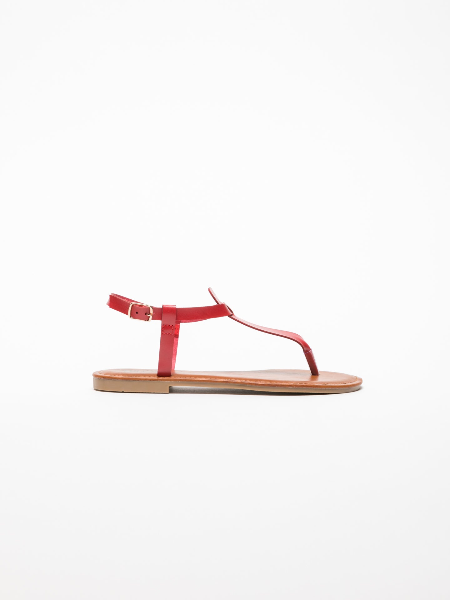 Foreva Red T-Strap Sandals