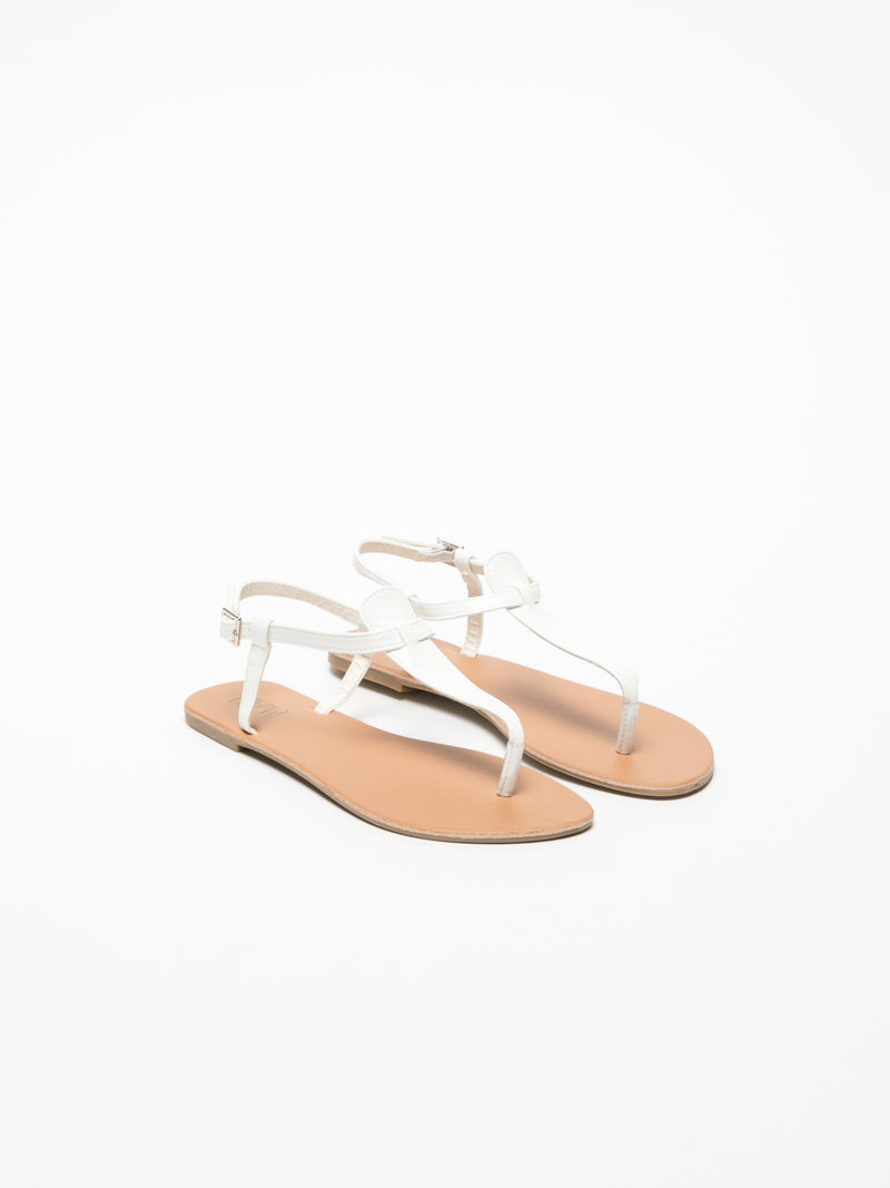 Foreva White T-Strap Sandals