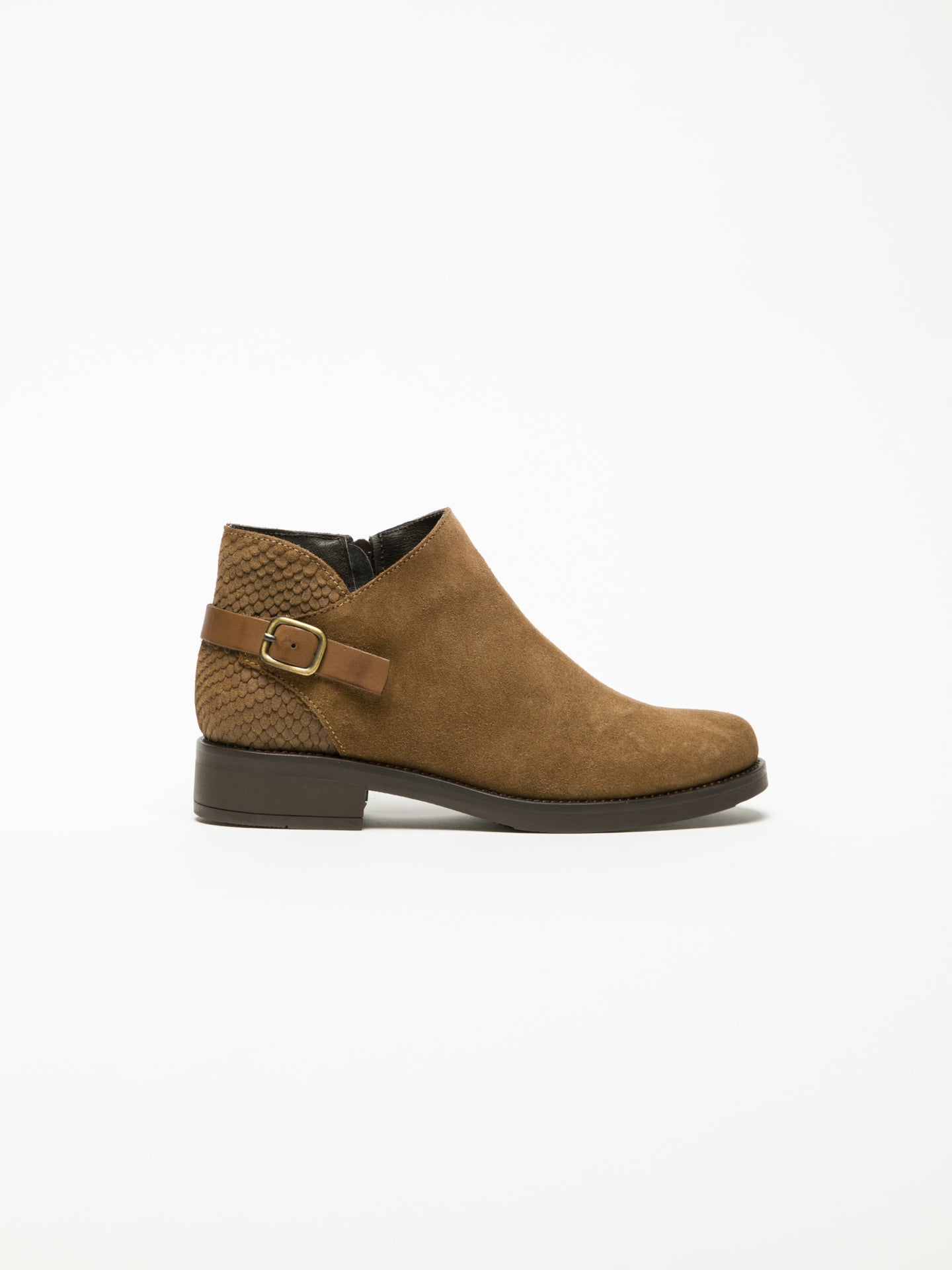 Foreva Brown Zip Up Ankle Boots