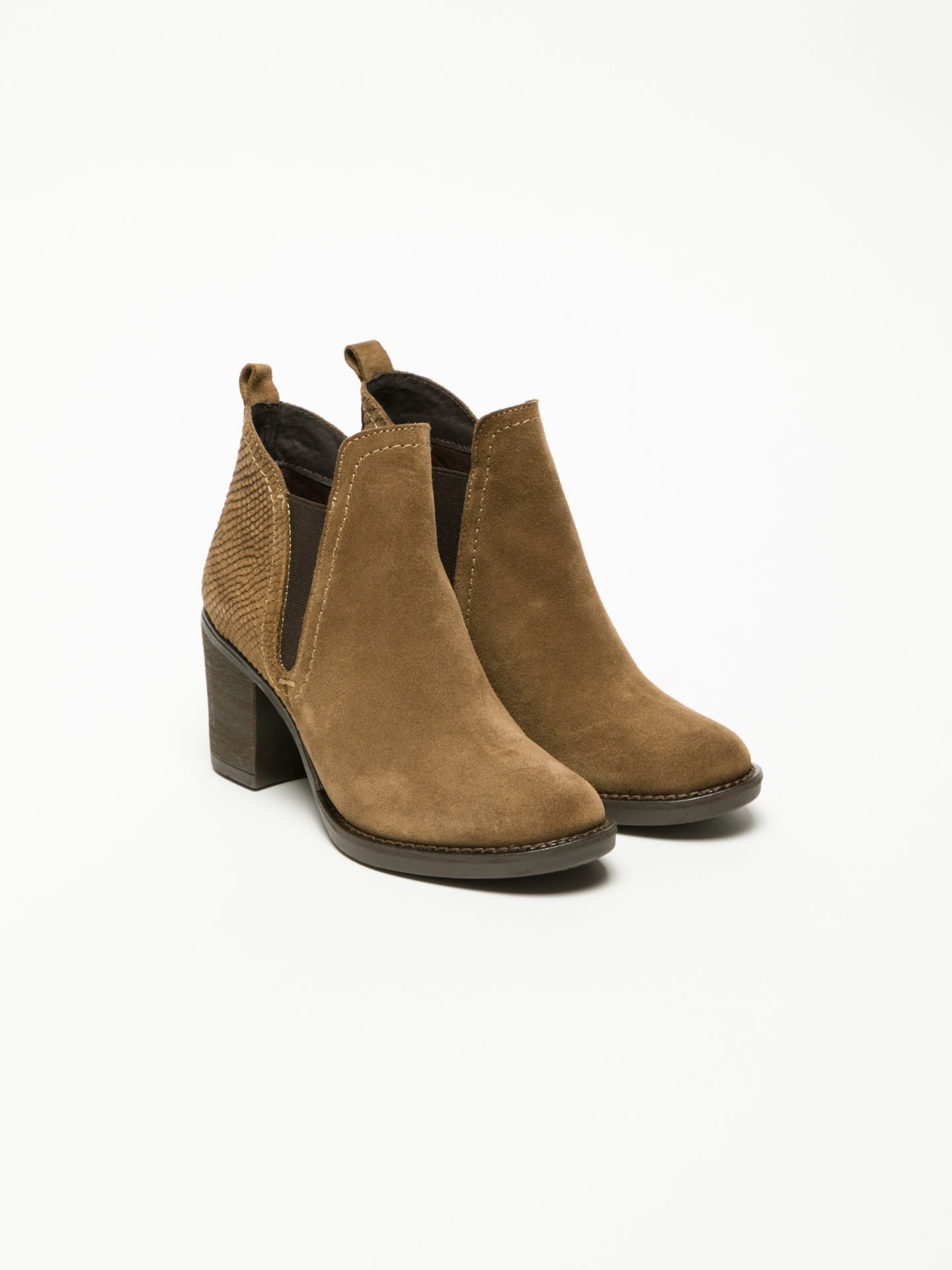 Foreva Tan Round Toe Ankle Boots