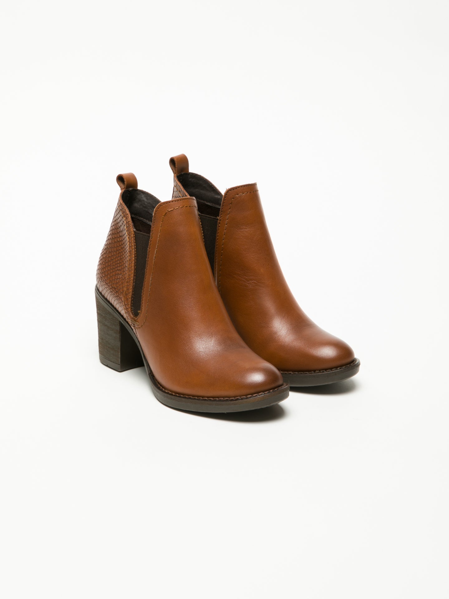 Foreva Brown Round Toe Ankle Boots