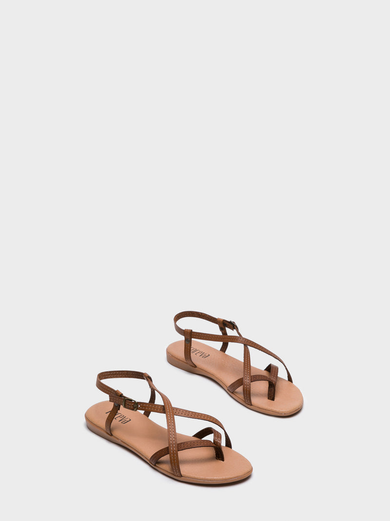 Foreva Brown Crossover Sandals