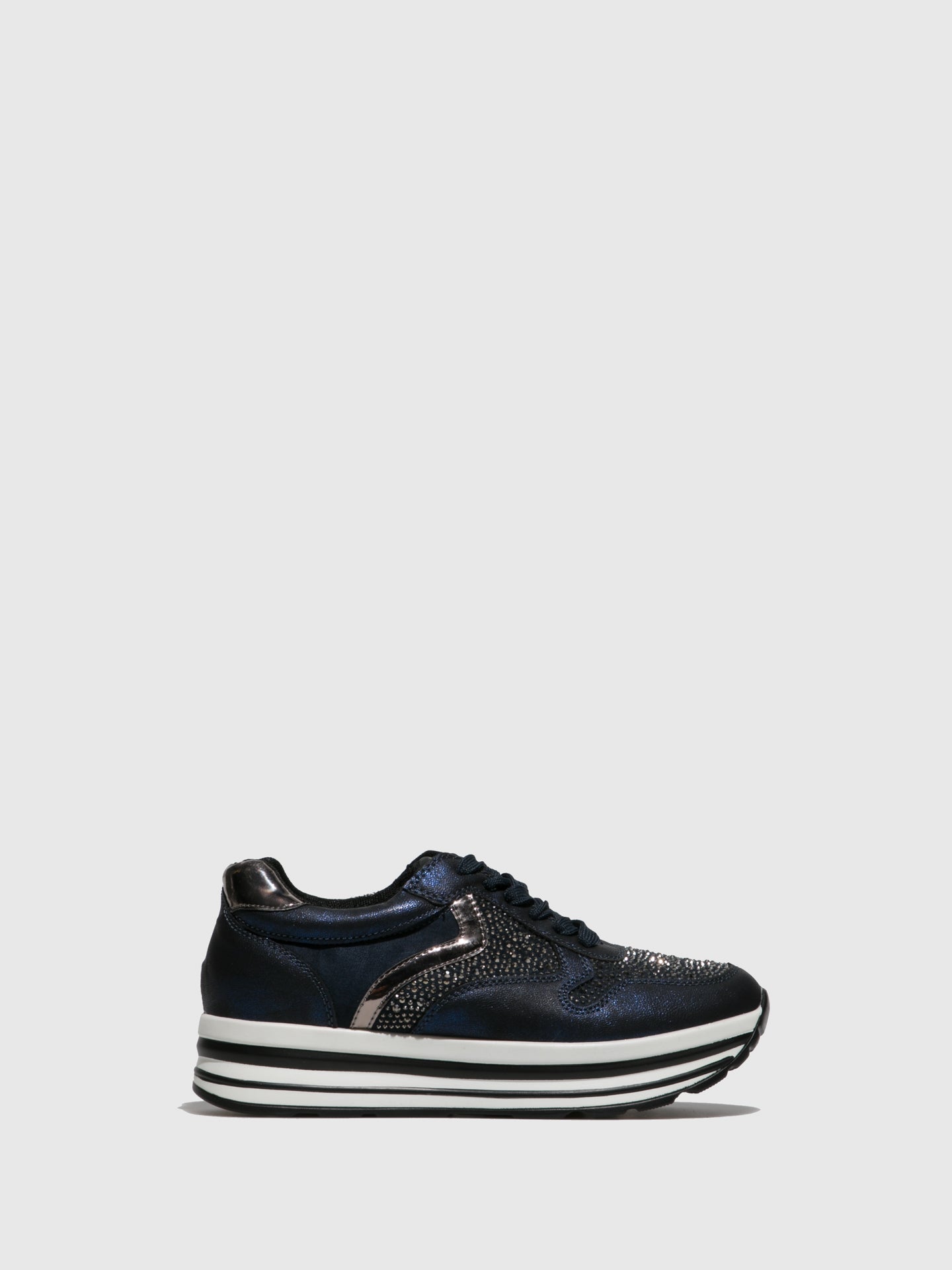Francesco Milano Navy Lace-up Trainers