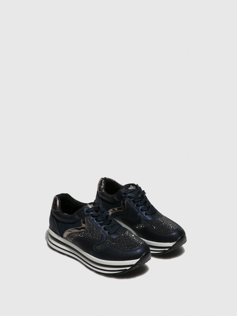 Francesco Milano Navy Lace-up Trainers