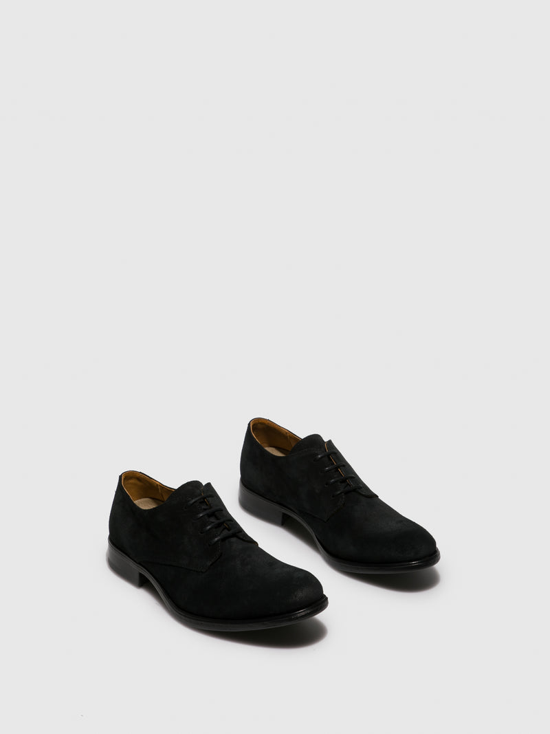 Fly London Black Suede Lace-up Shoes