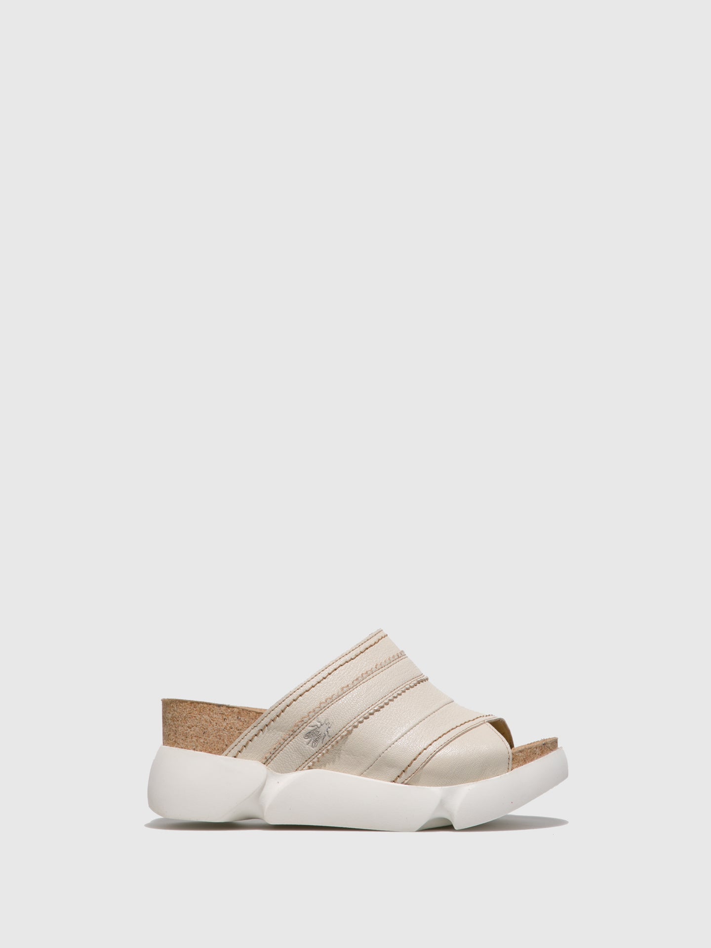 Fly London White Open Toe Mules