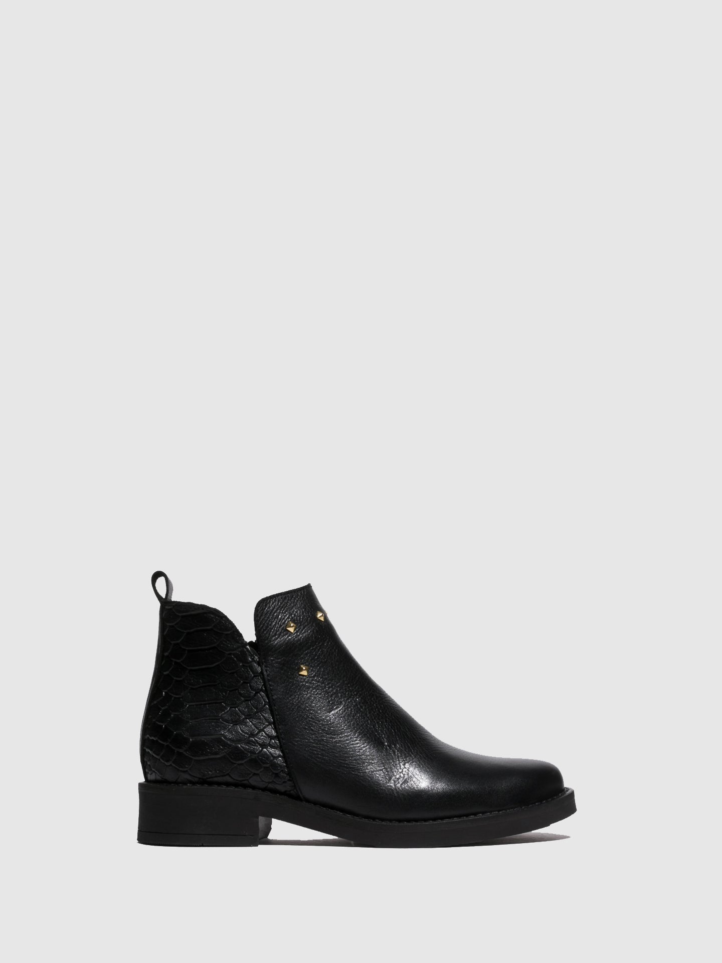 Foreva Black Flat Ankle Boots