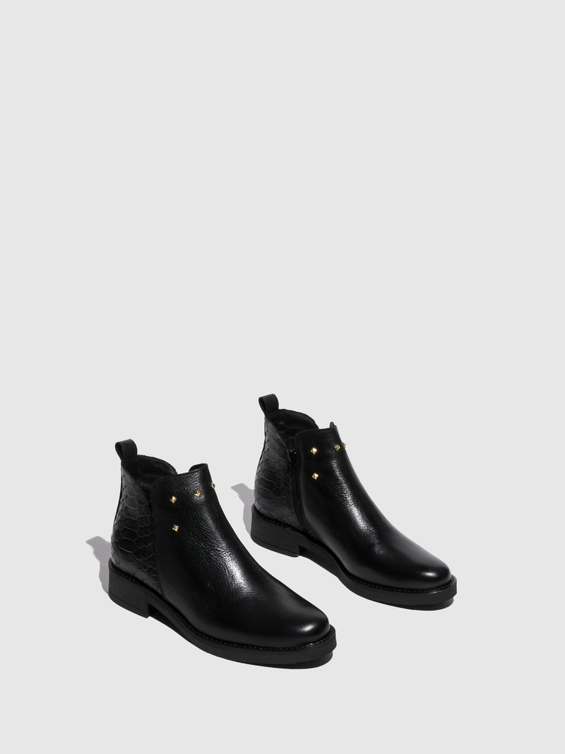 Foreva Black Flat Ankle Boots
