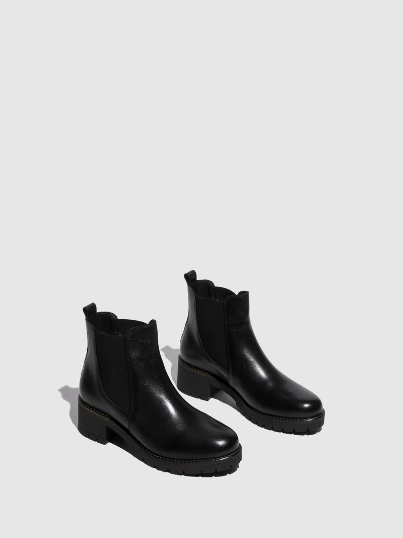 Foreva Black Leather Chelsea Ankle Boots