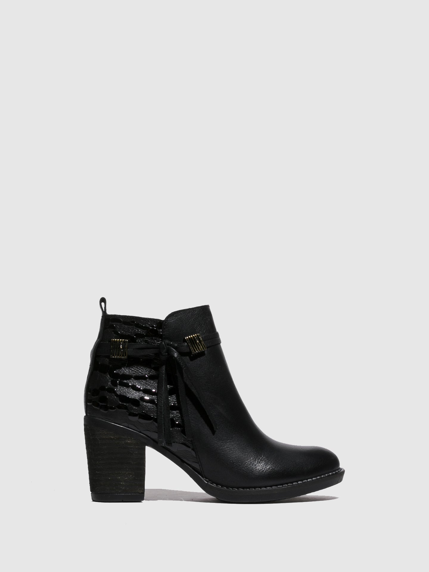 Foreva Black Round Toe Ankle Boots