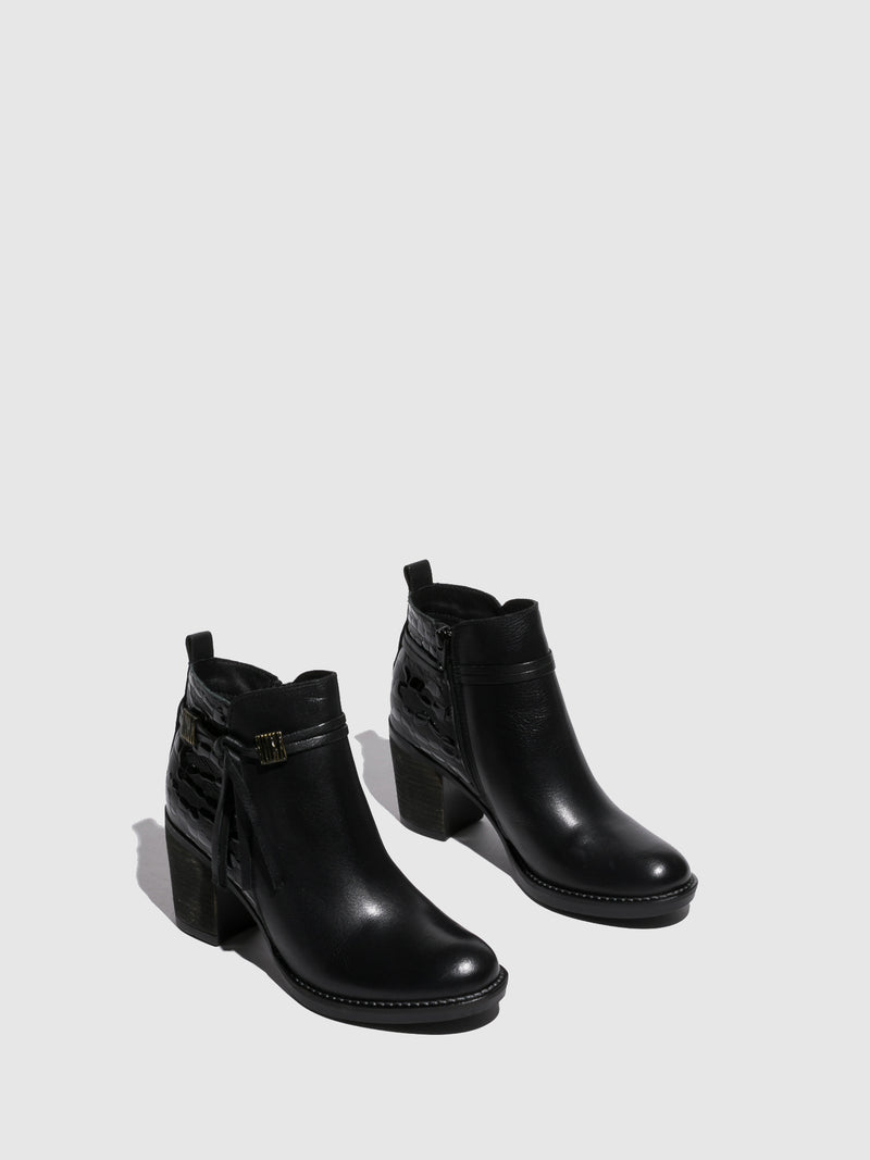 Foreva Black Round Toe Ankle Boots