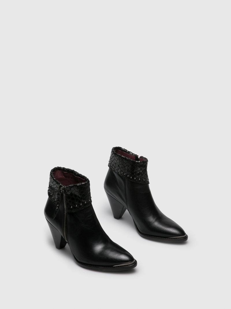 Foreva Black Zip Up Ankle Boots