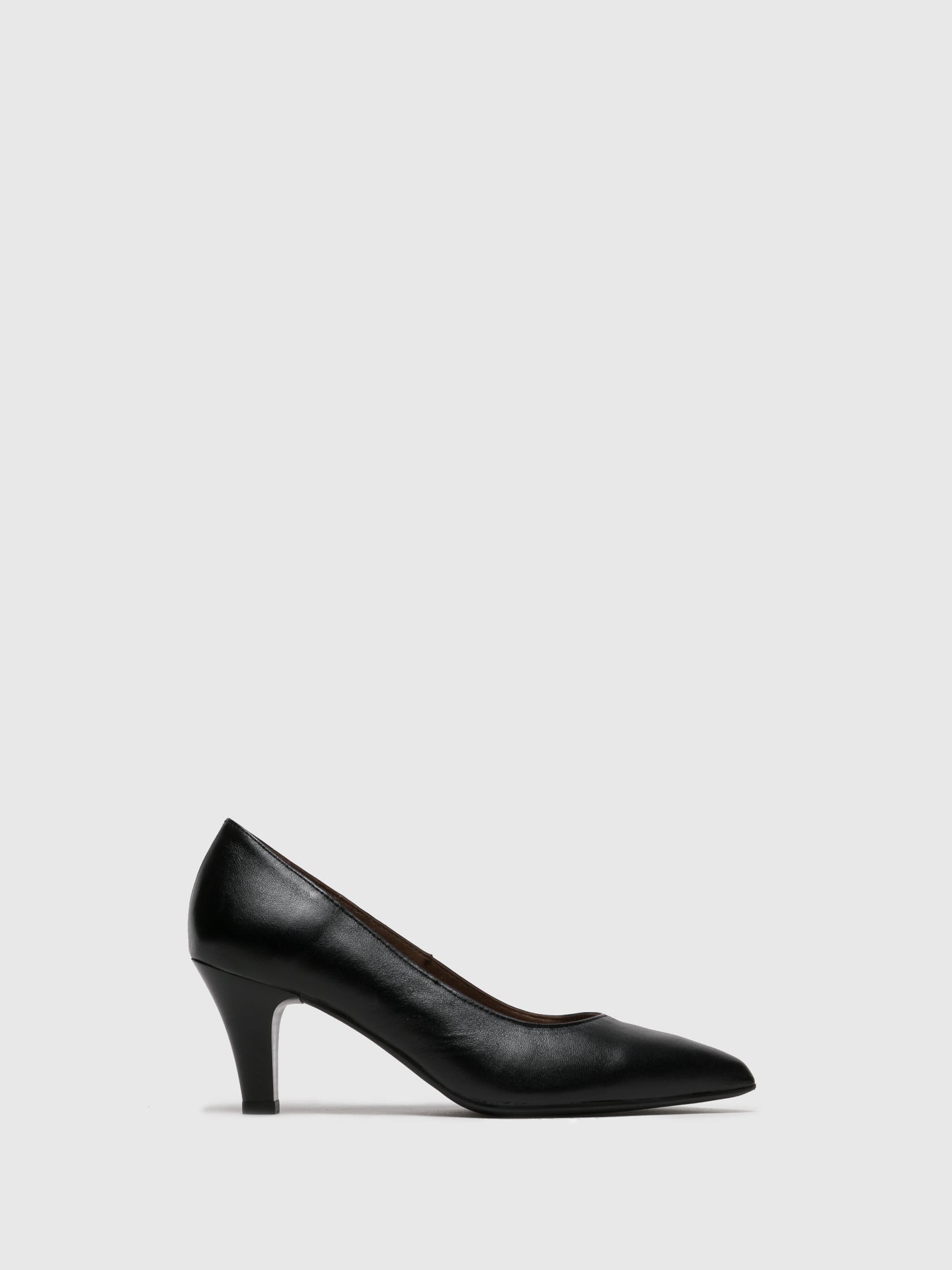 Foreva Black Leather Pointed Toe Pumps