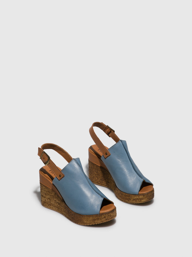 Foreva Blue Wedge Sandals