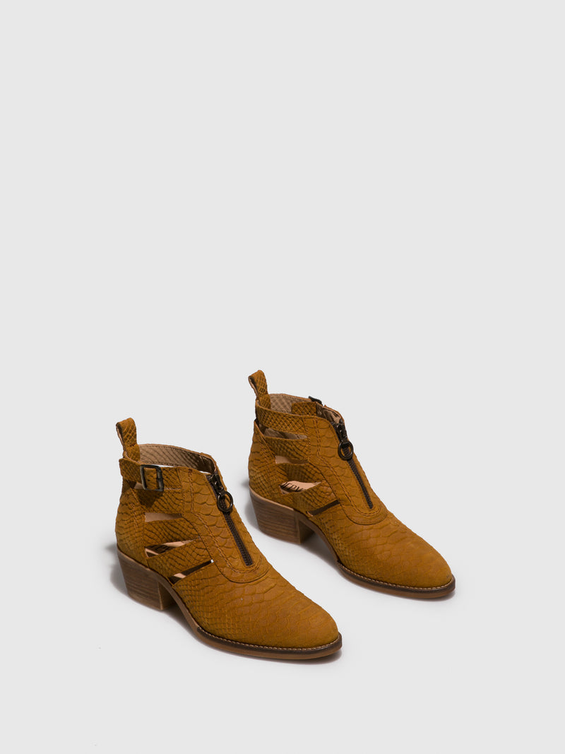 Foreva Camel Buckle Ankle Boots