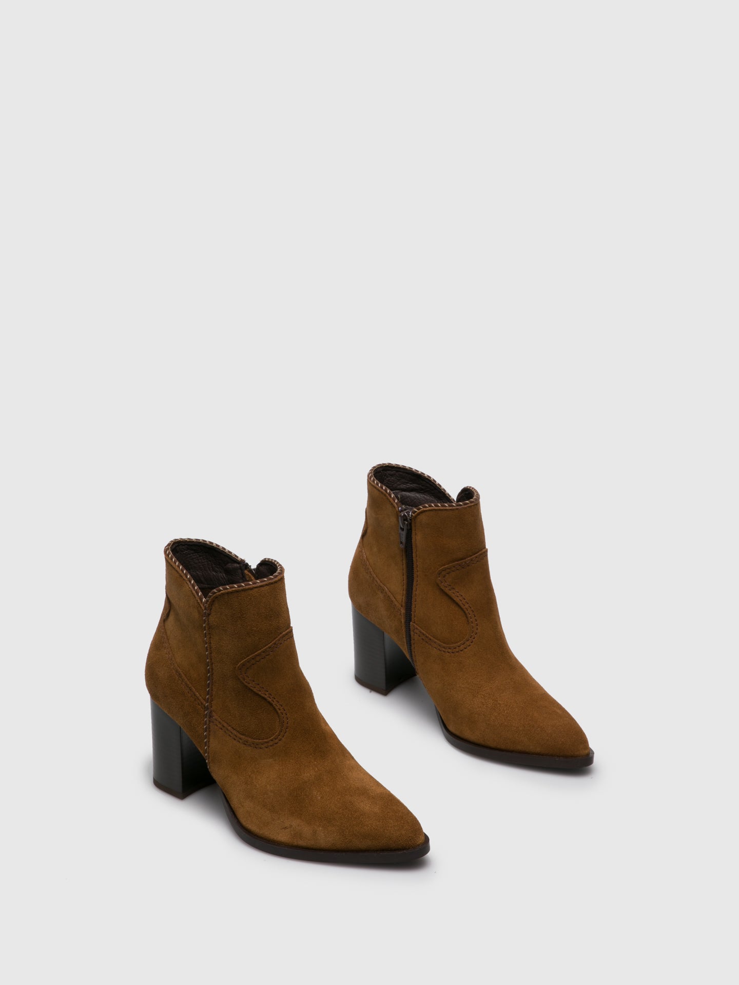 Foreva Camel Zip Up Ankle Boots