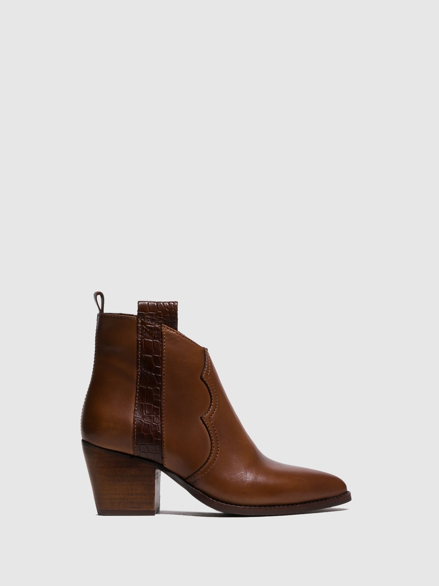 Foreva Brown Zip Up Ankle Boots