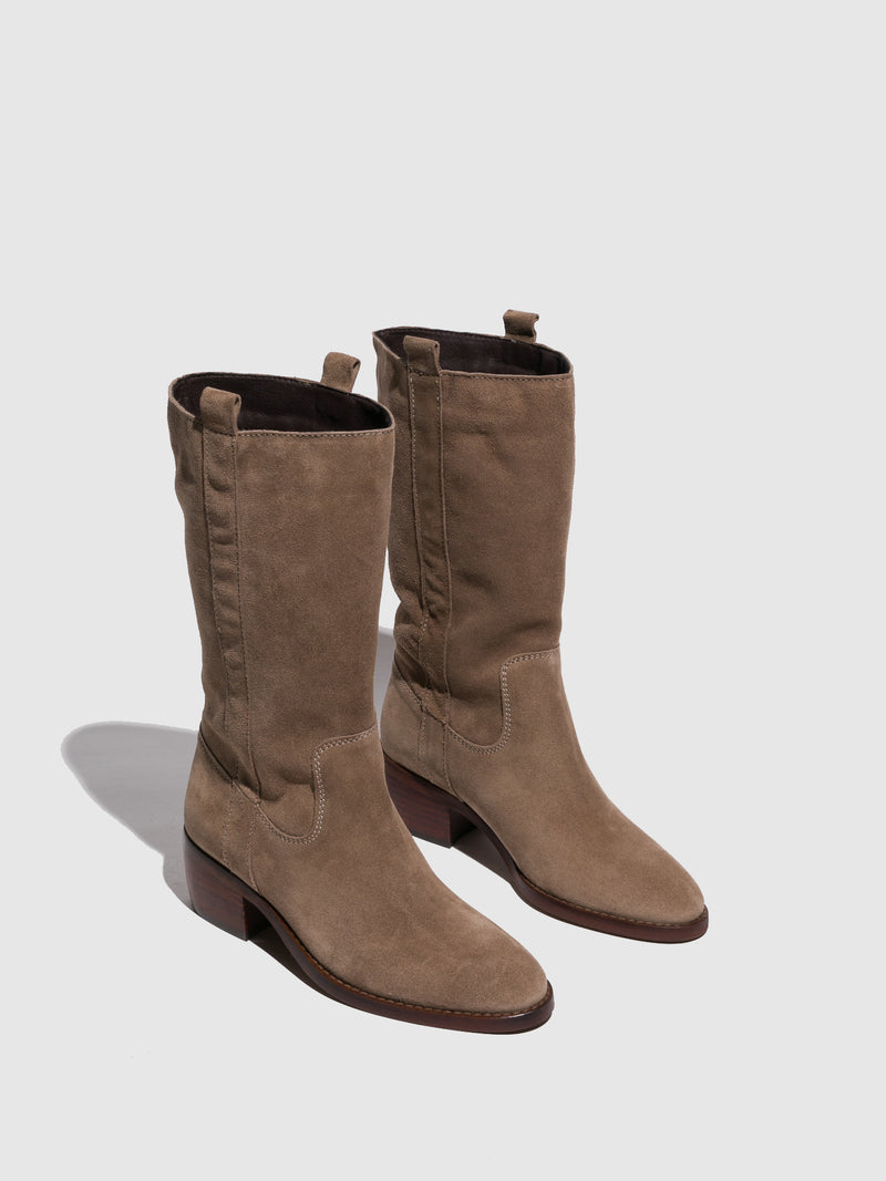 Foreva Beige Round Toe Boots
