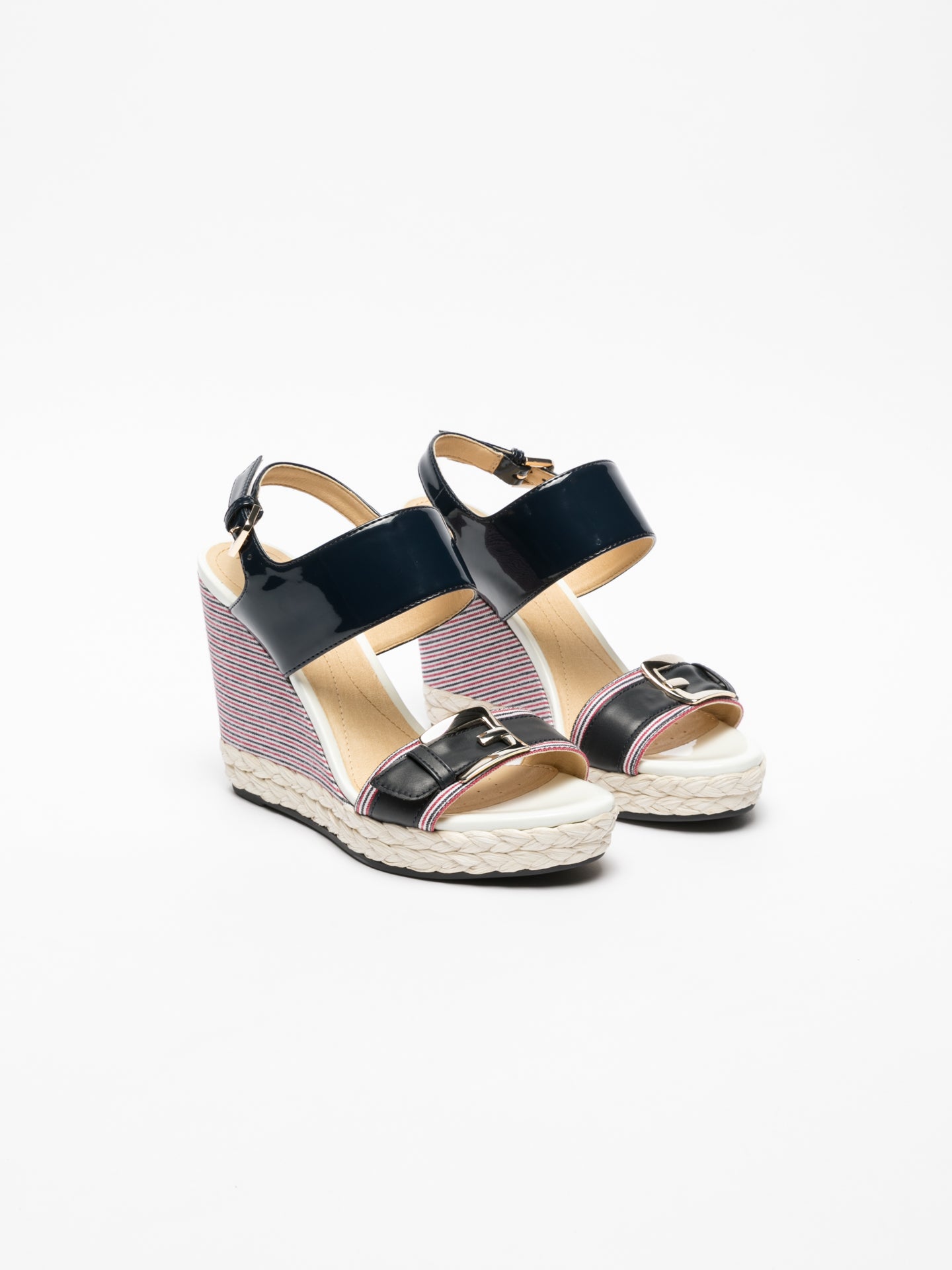 Geox Blue Wedge Sandals