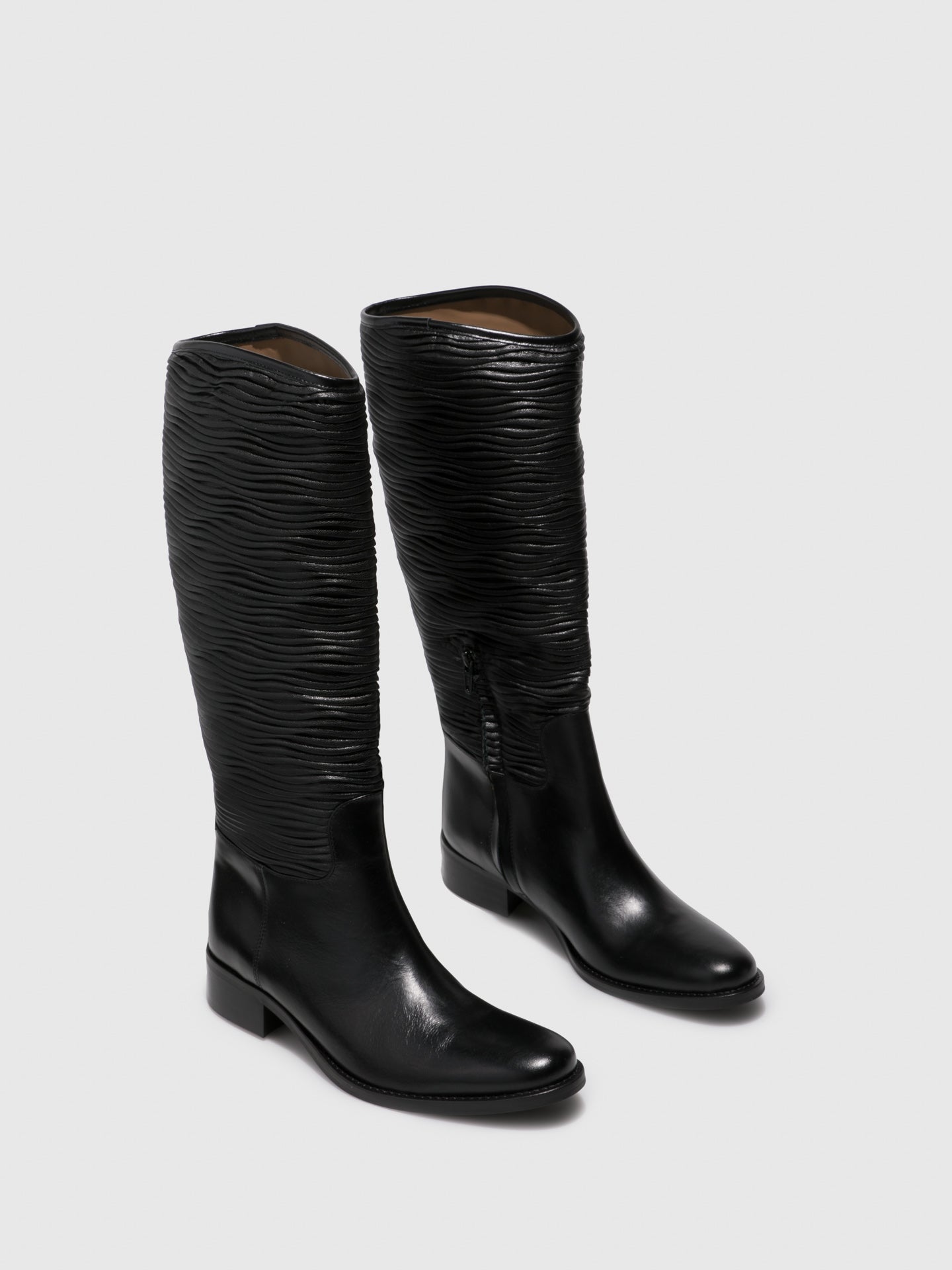 JJ Heitor Black Zip Up Ankle Boots