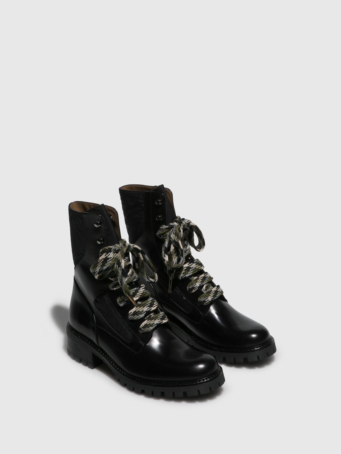 JJ Heitor Black Lace-up Ankle Boots